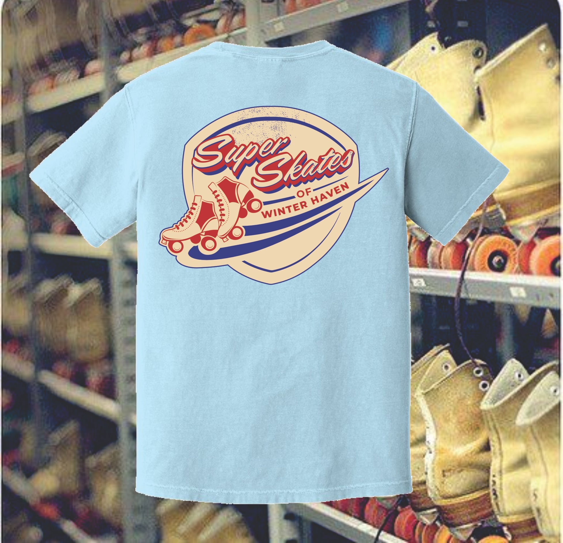 Winter Haven Throwback "Super Skates" t-shirt by local Artist Brooke Brady Moore-Unisex