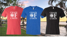 Load image into Gallery viewer, Chain of Lakes w/ Vintage City of WH Logo, Ladies V-neck T-shirt