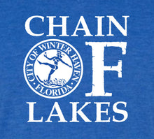 Load image into Gallery viewer, Chain of Lakes w/ Vintage City of WH Logo, Ladies V-neck T-shirt