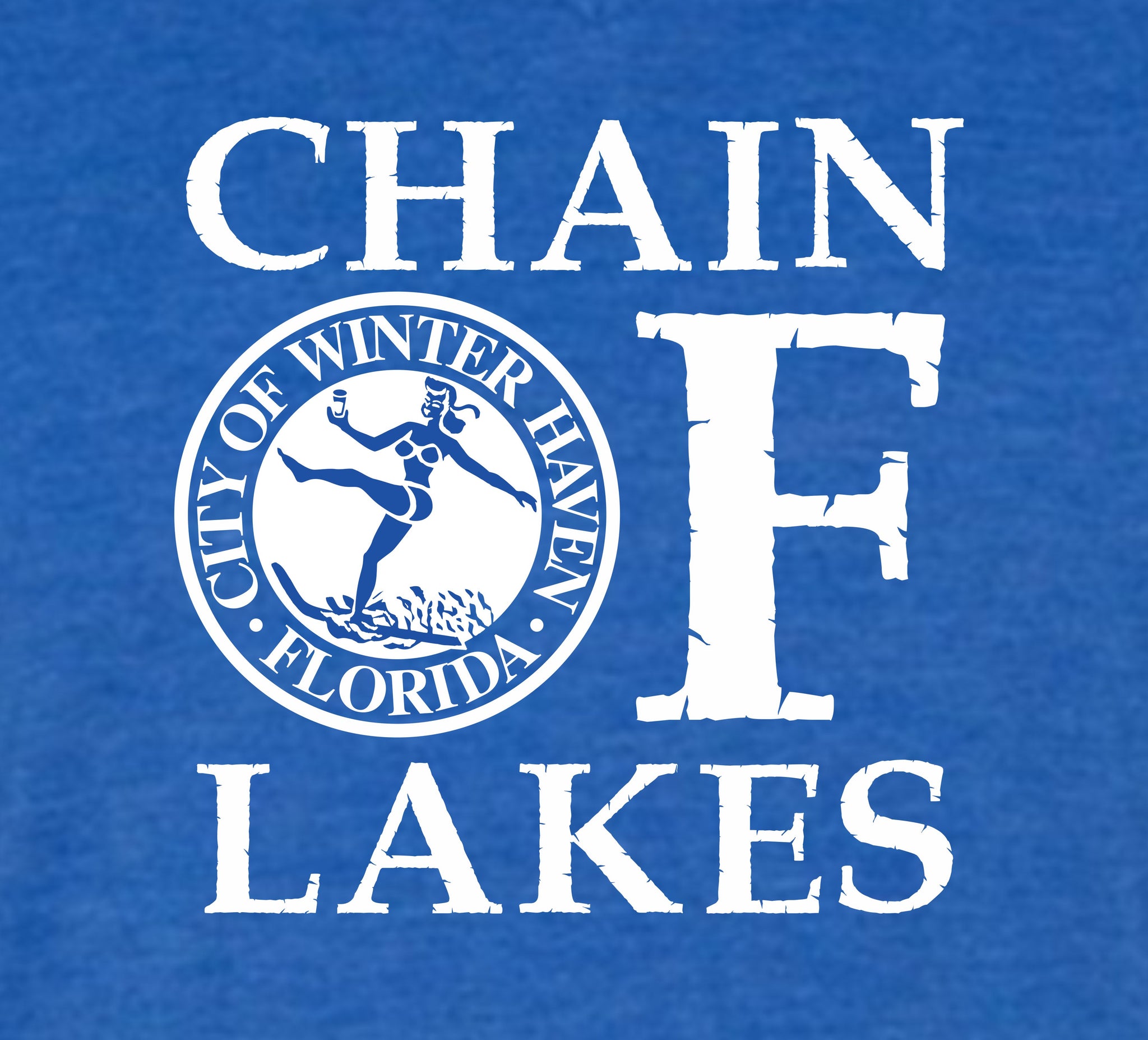 Chain of Lakes w/ Vintage City of WH Logo, Ladies V-neck T-shirt