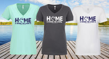 Load image into Gallery viewer, &quot;Home Is Where The Chain Is&quot; Ladies  V-neck T-shirt